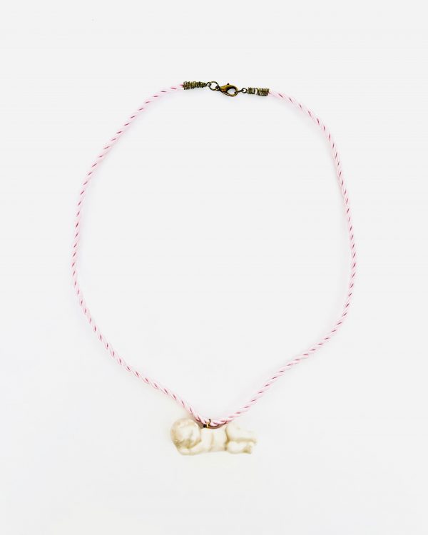 Pink Sleeping Angel Pendant Necklace