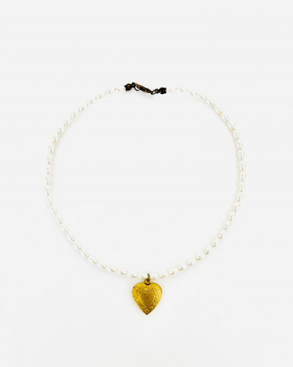 Pearl Heart Photo Pendant Necklace