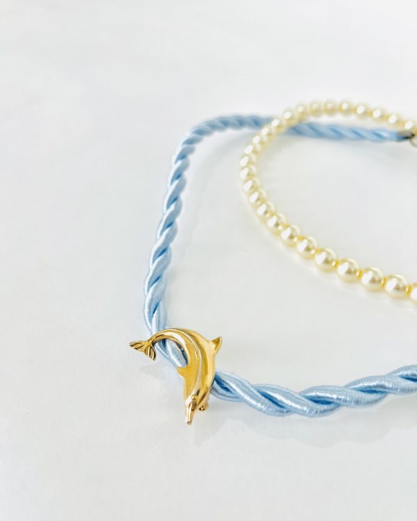 Blue Dolphin Pendant Necklace - Image 2