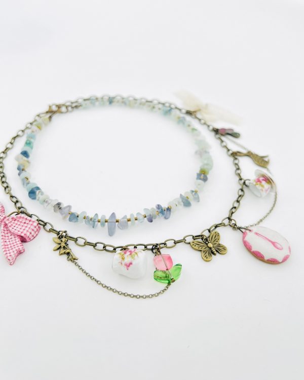 Pink Tea Charm Necklace - Image 2