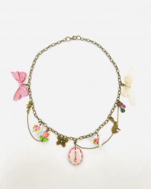 Pink Tea Charm Necklace