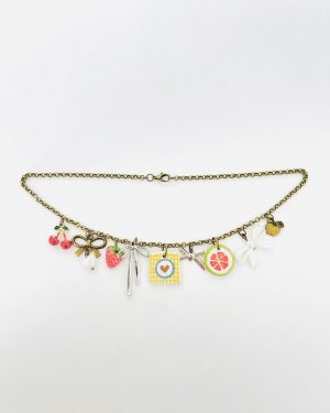 Yellow Fruit Charm Necklace