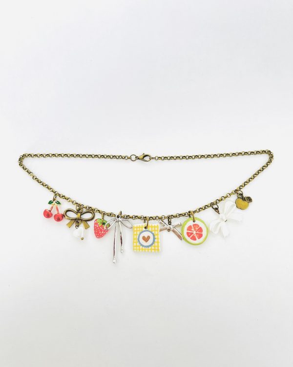Yellow Fruit Charm Necklace
