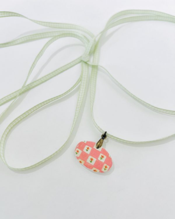 Pink Clay Pendant Choker - Image 2