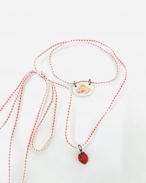 Red Picnic Clay Charm Choker