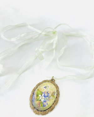 Mint Floral Pendant Choker