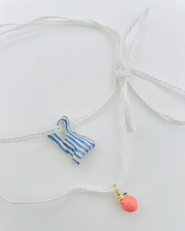 White Fruit Charm Choker