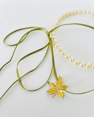 Green Leaf Pendant Choker