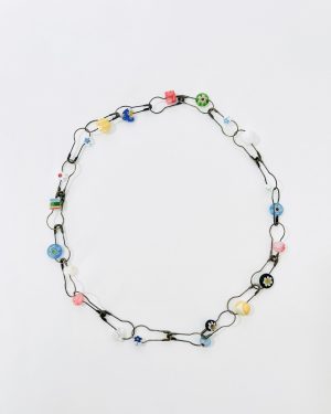 Multicolor Safety Pin Necklace