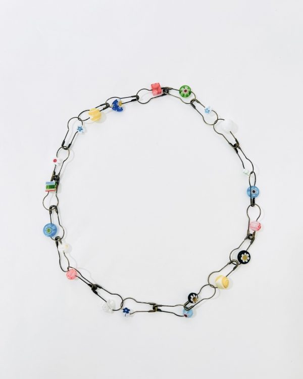 Multicolor Safety Pin Necklace