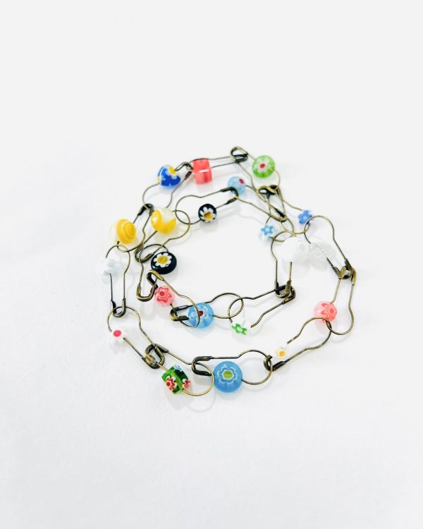 Multicolor Safety Pin Necklace - Image 2