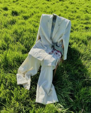 Cream Bow Suit