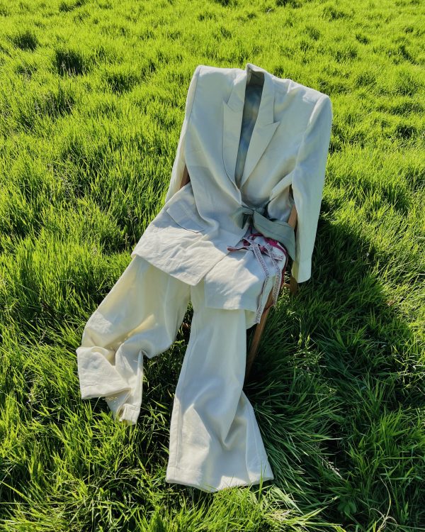 Cream Bow Suit