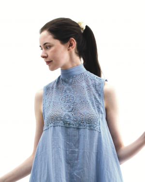 Blue Back Bow Dress