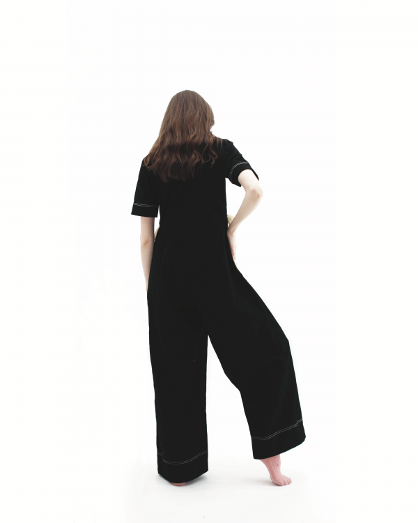 Black Wide Leg Jumpsuit - Image 2