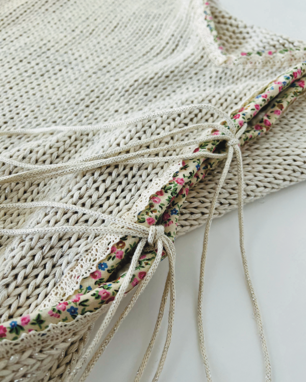 Off White Hand Knitted Vest Top - Image 3