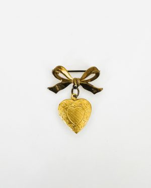 Bronze Vintage Heart Photo Brooch