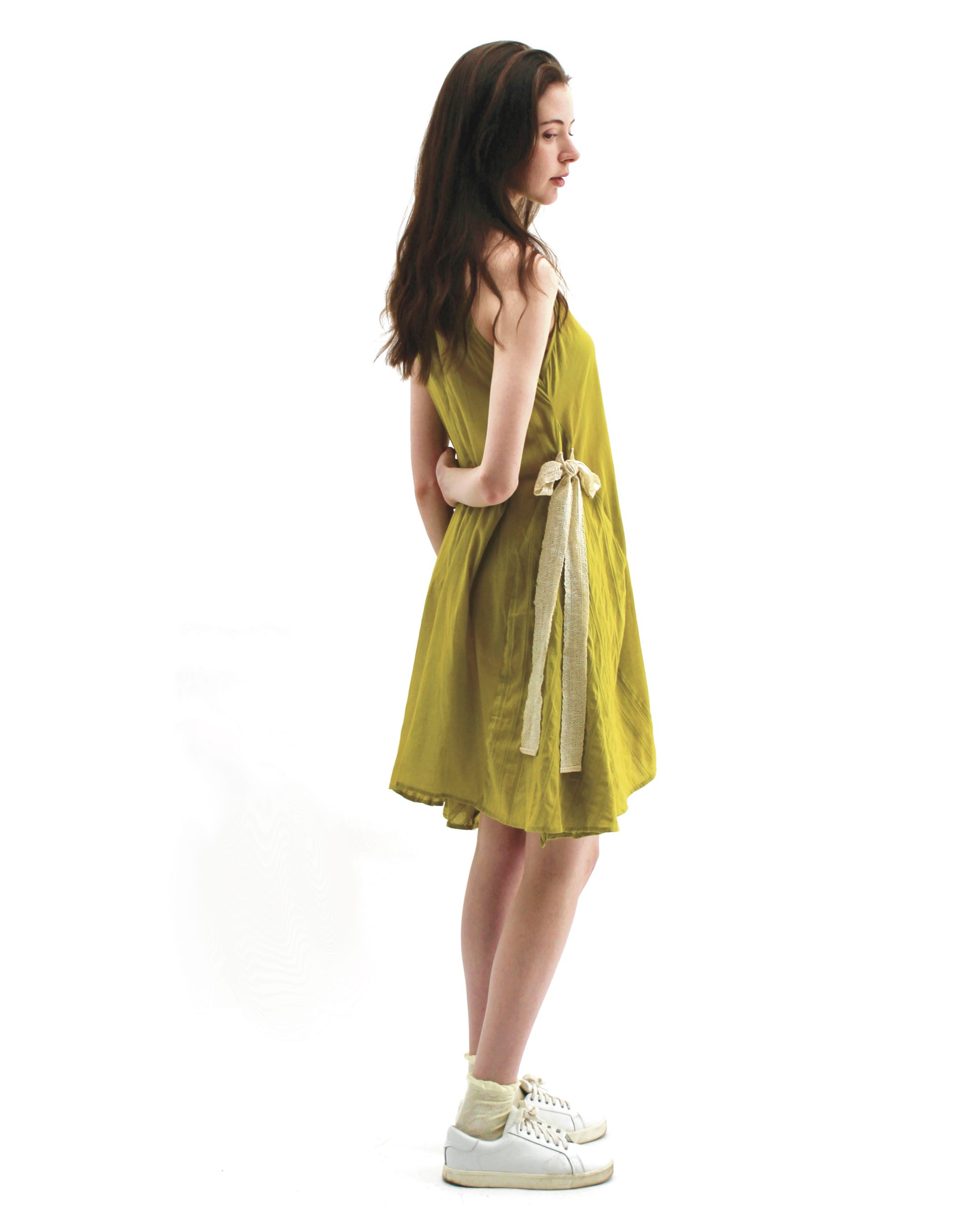 Olive Green Bow Dress - Image 2