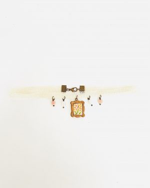 Gold Frame Hand Painted Charm Choker