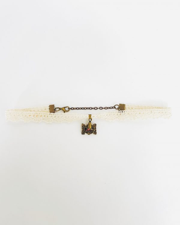 Bronze Hand Painted Art Pendant Choker