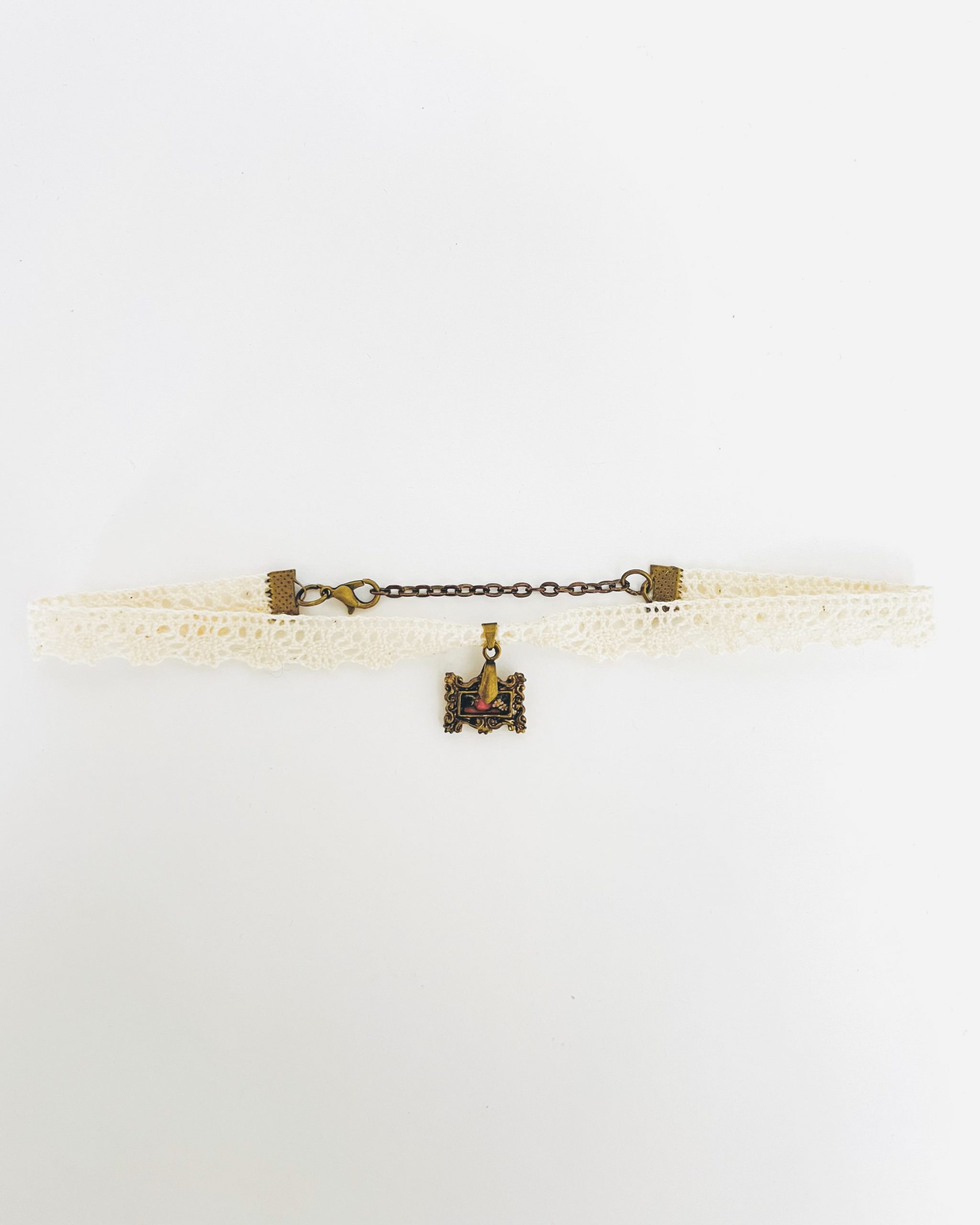 Bronze Hand Painted Art Pendant Choker