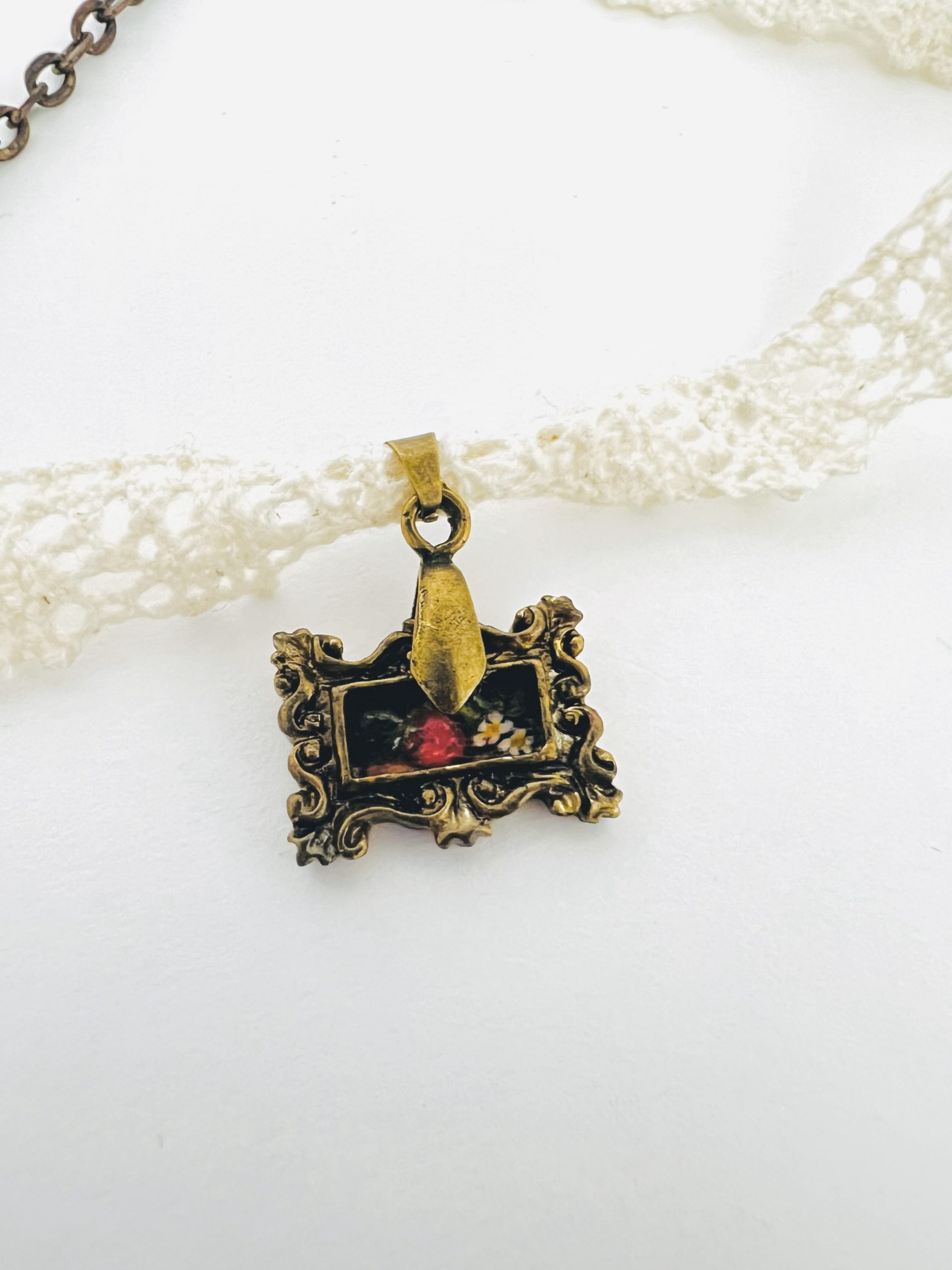 Bronze Hand Painted Art Pendant Choker - Image 2