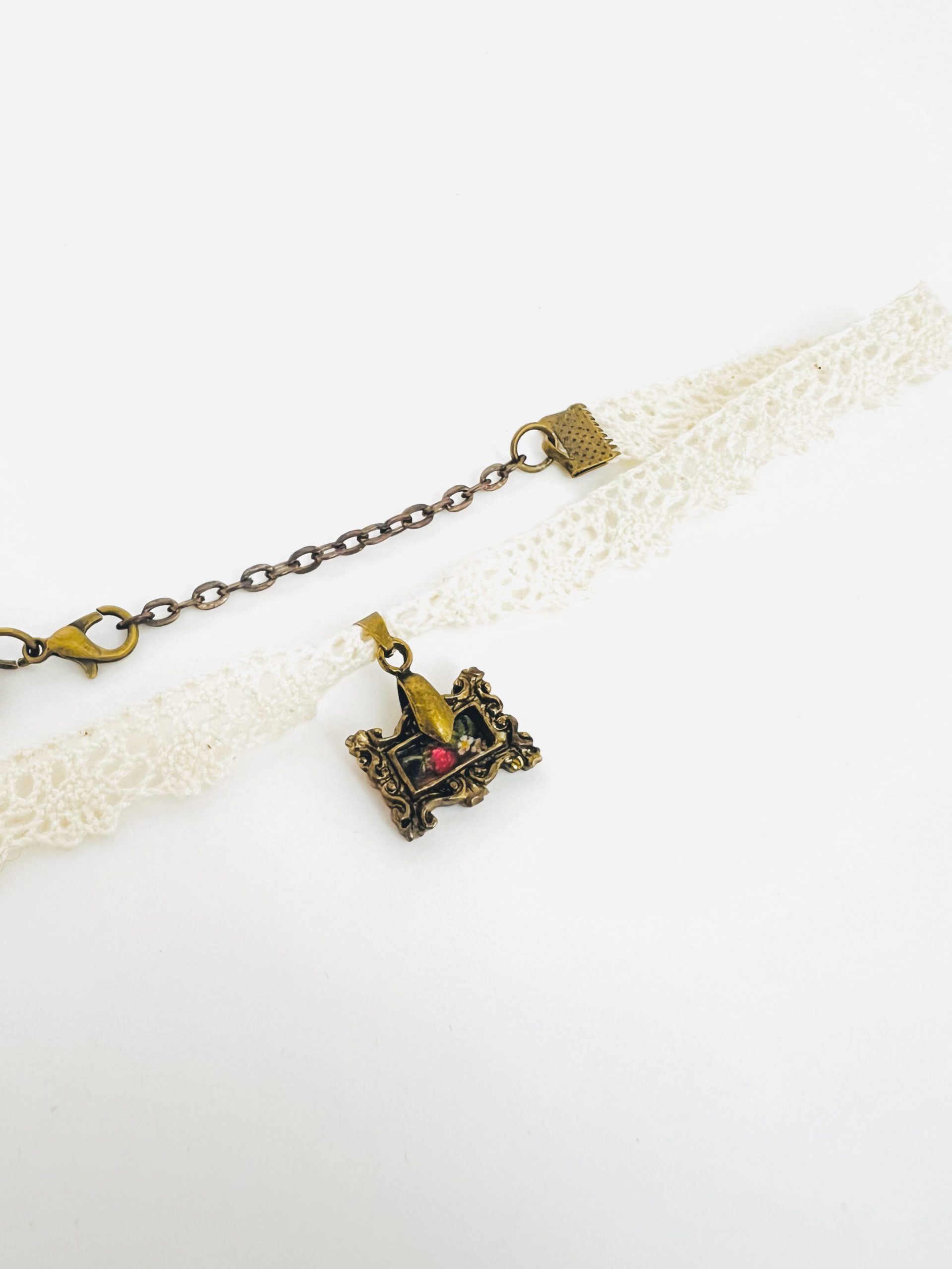 Bronze Hand Painted Art Pendant Choker - Image 3