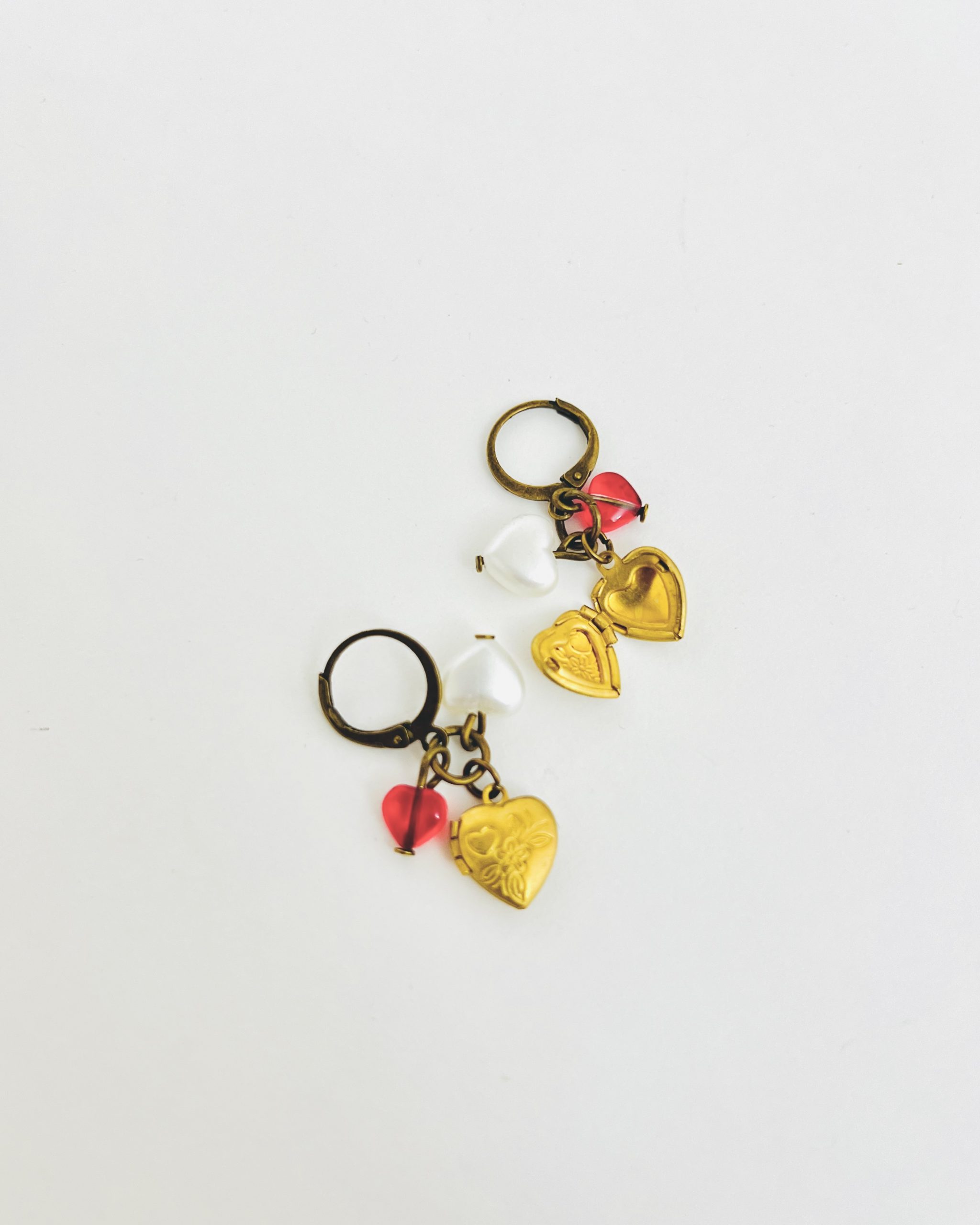 Bronze Photo Heart Earrings - Image 2