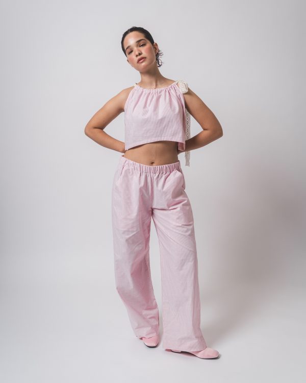 Pink Stripe Top and Pants Co-ords - Image 2