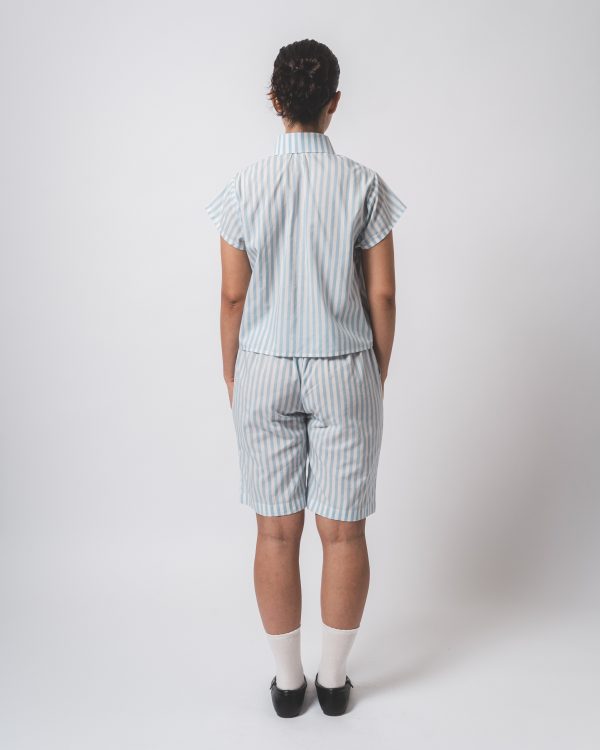 Blue and white Stripe Shirt and Shorts Co-ords - Image 2