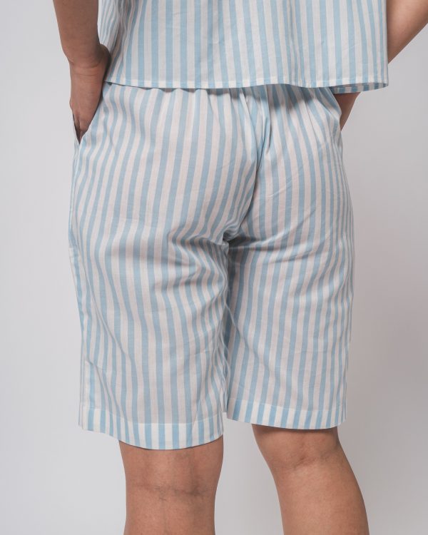 Blue and white Stripe Shirt and Shorts Co-ords - Image 5