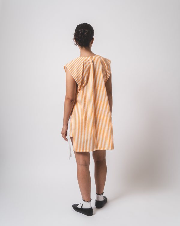 Orange and White Stripe Vest and Shorts Dress - Image 2
