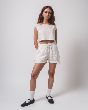 White Vest and Shorts Co-ords