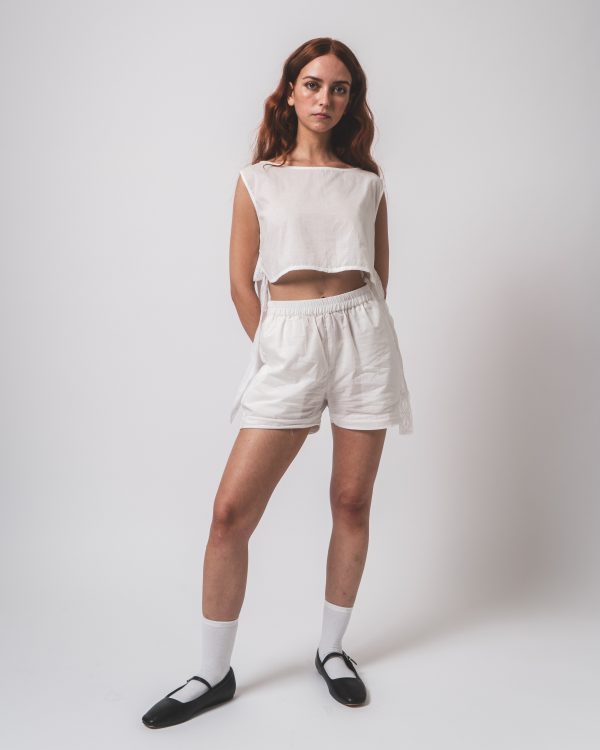 White Vest and Shorts Co-ords