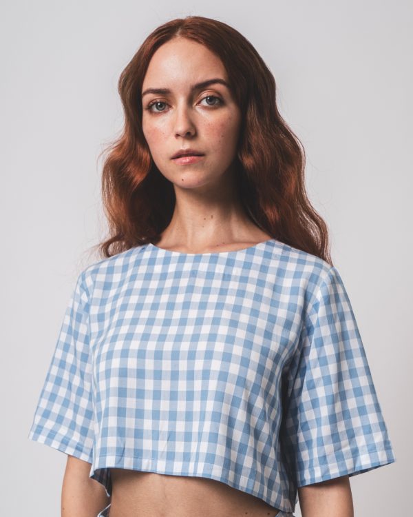 Blue and White Checks Top and Skirt Co-ords - Image 4