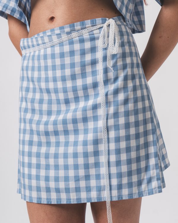 Blue and White Checks Top and Skirt Co-ords - Image 5