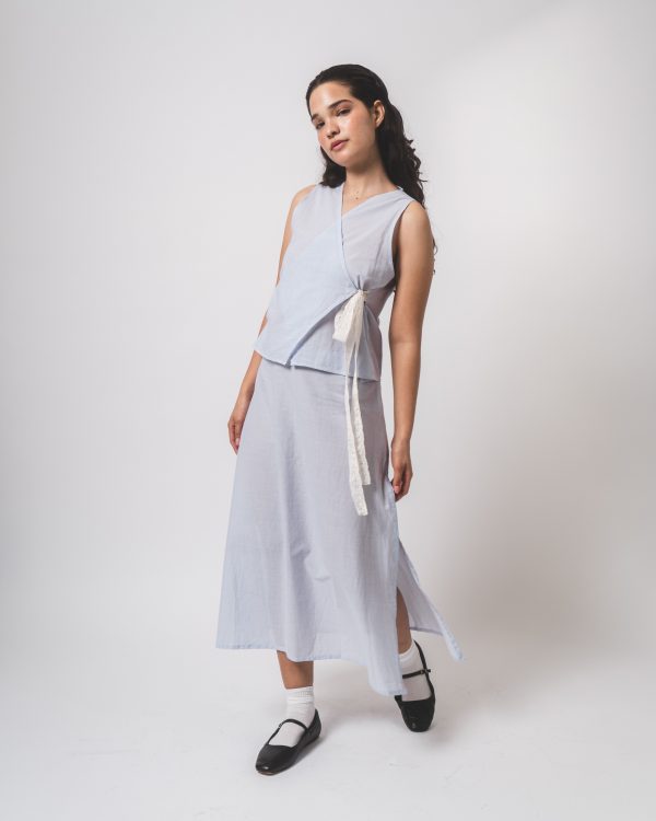 Purple and White Stripe Vest and Skirt Co-ords - Image 2