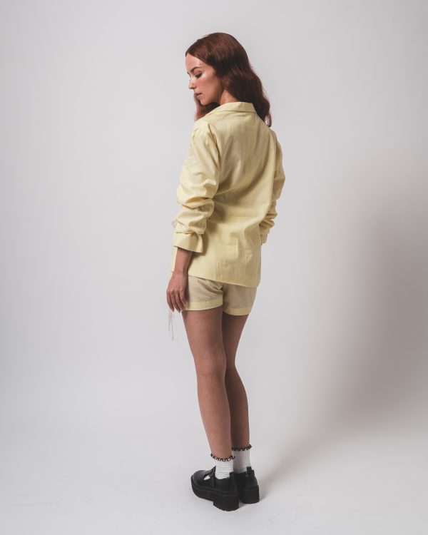 Yellow and White Stripe Blazer and Shorts Co-ords - Image 3