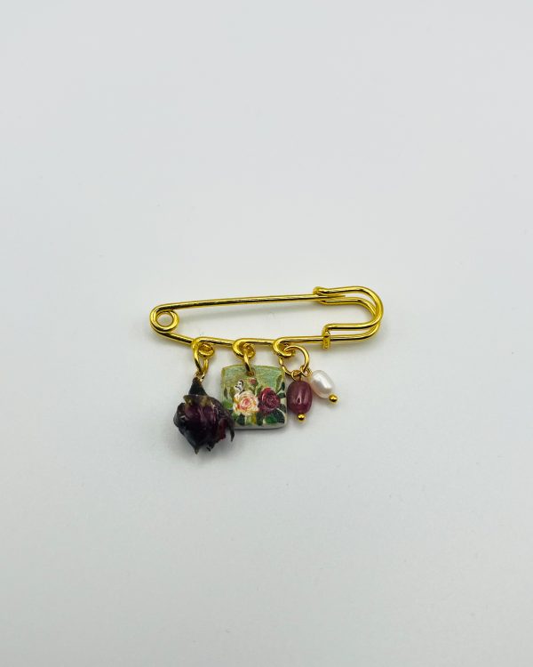 Green Hand Painted Charm Brooch - Image 2