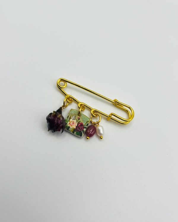 Green Hand Painted Charm Brooch - Image 3