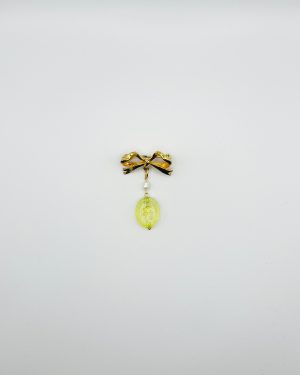 Green Glass Charm Brooch