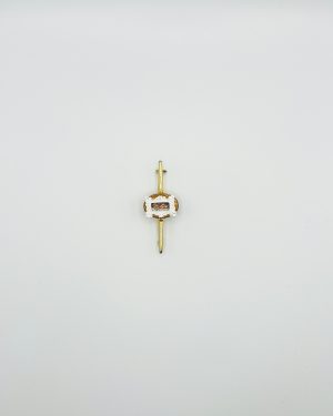 White Hand Painted Frame Brooch