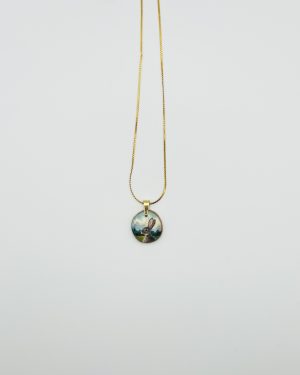 Blue Hand Painted Charm Pendant Necklace