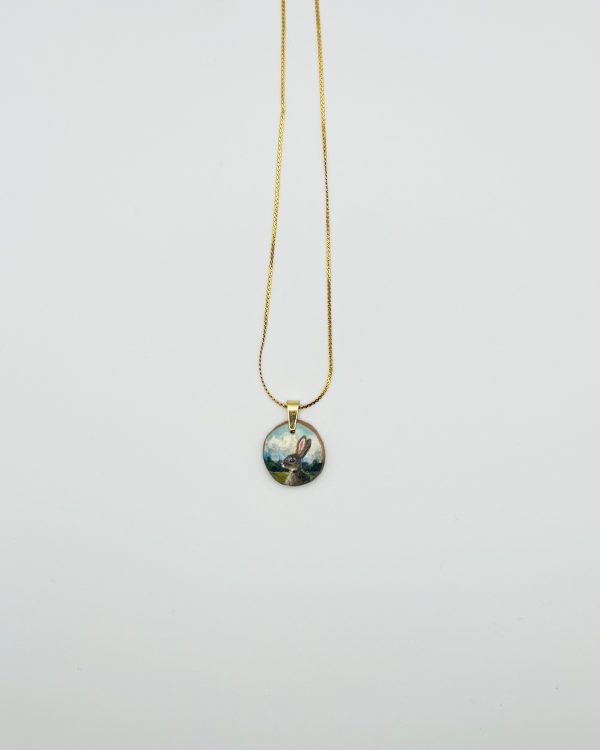 Blue Hand Painted Charm Pendant Necklace