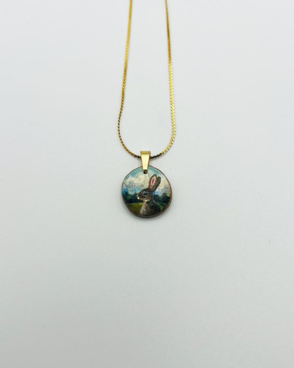 Blue Hand Painted Charm Pendant Necklace - Image 2
