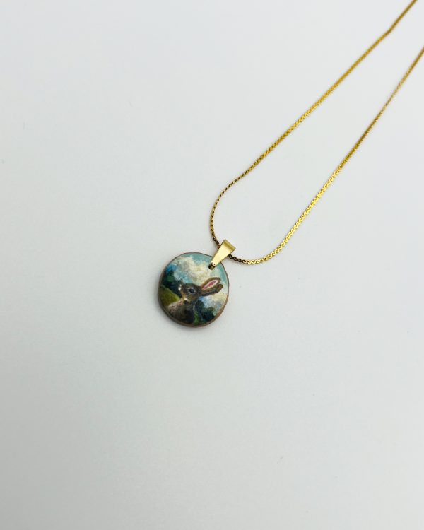 Blue Hand Painted Charm Pendant Necklace - Image 3