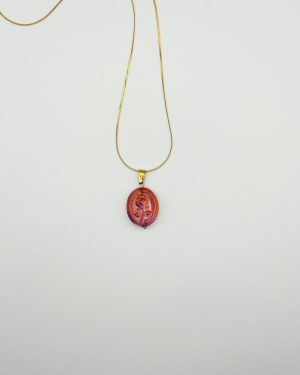 Red Glass Charm Pendant Necklace