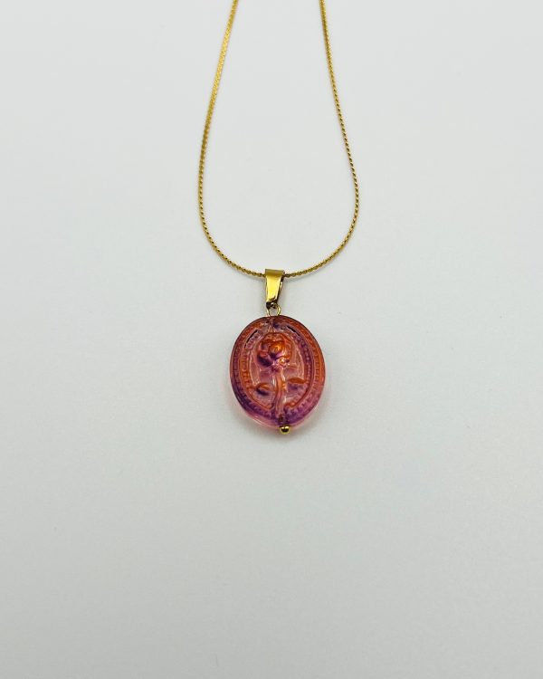 Red Glass Charm Pendant Necklace - Image 2