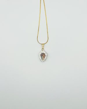 White Hand Painted Frame Pendant Necklace