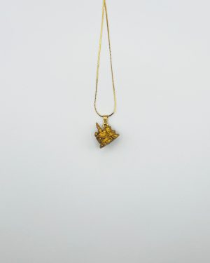 Gold Metal Clay Charm Pendant Necklace